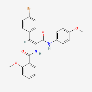 molecular formula C24H21BrN2O4 B5500012 N-[(E)-1-(4-bromophenyl)-3-(4-methoxyanilino)-3-oxoprop-1-en-2-yl]-2-methoxybenzamide 