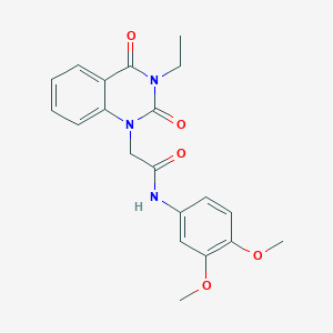 molecular formula C20H21N3O5 B5500071 N-(3,4-dimethoxyphenyl)-2-(3-ethyl-2,4-dioxo-3,4-dihydroquinazolin-1(2H)-yl)acetamide 