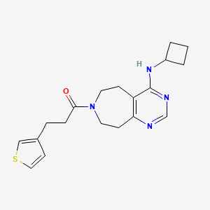 molecular formula C19H24N4OS B5500077 N-cyclobutyl-7-[3-(3-thienyl)propanoyl]-6,7,8,9-tetrahydro-5H-pyrimido[4,5-d]azepin-4-amine 
