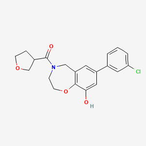 molecular formula C20H20ClNO4 B5500159 7-(3-chlorophenyl)-4-(tetrahydrofuran-3-ylcarbonyl)-2,3,4,5-tetrahydro-1,4-benzoxazepin-9-ol 