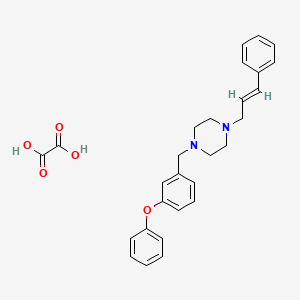 molecular formula C28H30N2O5 B5500226 oxalic acid;1-[(3-phenoxyphenyl)methyl]-4-[(E)-3-phenylprop-2-enyl]piperazine 