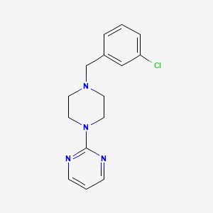 molecular formula C15H17ClN4 B5500363 2-[4-[(3-Chlorophenyl)methyl]piperazin-1-yl]pyrimidine 