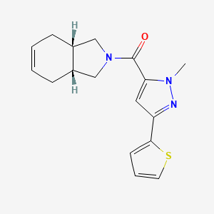 molecular formula C17H19N3OS B5500365 (3aR*,7aS*)-2-{[1-methyl-3-(2-thienyl)-1H-pyrazol-5-yl]carbonyl}-2,3,3a,4,7,7a-hexahydro-1H-isoindole 