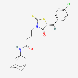 molecular formula C24H27ClN2O2S2 B5500389 N-1-adamantyl-4-[5-(4-chlorobenzylidene)-4-oxo-2-thioxo-1,3-thiazolidin-3-yl]butanamide 