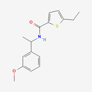 molecular formula C16H19NO2S B5500555 5-ethyl-N-[1-(3-methoxyphenyl)ethyl]thiophene-2-carboxamide 