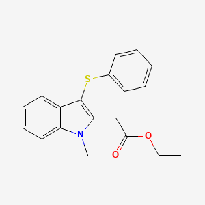 molecular formula C19H19NO2S B5500565 ethyl [1-methyl-3-(phenylthio)-1H-indol-2-yl]acetate 