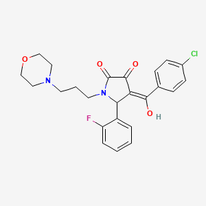 molecular formula C24H24ClFN2O4 B5500621 4-(4-CHLOROBENZOYL)-5-(2-FLUOROPHENYL)-3-HYDROXY-1-[3-(MORPHOLIN-4-YL)PROPYL]-2,5-DIHYDRO-1H-PYRROL-2-ONE 