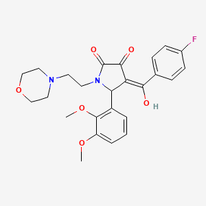 molecular formula C25H27FN2O6 B5500660 5-(2,3-dimethoxyphenyl)-4-(4-fluorobenzoyl)-3-hydroxy-1-[2-(morpholin-4-yl)ethyl]-2,5-dihydro-1H-pyrrol-2-one 