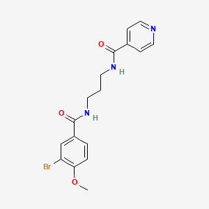 molecular formula C17H18BrN3O3 B5500671 N-[3-[(3-bromo-4-methoxybenzoyl)amino]propyl]pyridine-4-carboxamide 