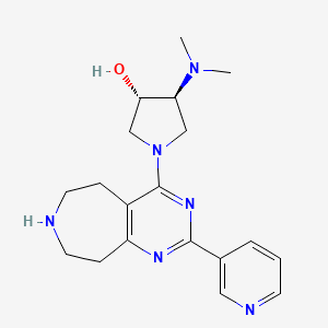 molecular formula C19H26N6O B5500680 (3S,4S)-4-(dimethylamino)-1-(2-pyridin-3-yl-6,7,8,9-tetrahydro-5H-pyrimido[4,5-d]azepin-4-yl)pyrrolidin-3-ol 