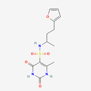 molecular formula C13H17N3O5S B5500686 N-[3-(2-furyl)-1-methylpropyl]-6-methyl-2,4-dioxo-1,2,3,4-tetrahydro-5-pyrimidinesulfonamide 