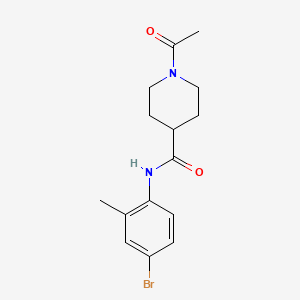 molecular formula C15H19BrN2O2 B5500742 1-acetyl-N-(4-bromo-2-methylphenyl)piperidine-4-carboxamide 