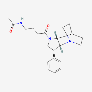 molecular formula C21H29N3O2 B5500789 N-[4-oxo-4-[(2R,3R,6R)-3-phenyl-1,5-diazatricyclo[5.2.2.02,6]undecan-5-yl]butyl]acetamide 