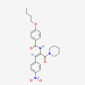 molecular formula C25H29N3O5 B5500804 4-butoxy-N-[(E)-1-(4-nitrophenyl)-3-oxo-3-piperidin-1-ylprop-1-en-2-yl]benzamide 