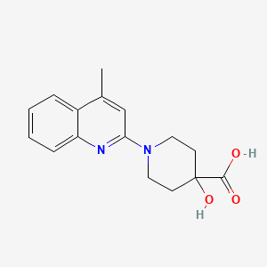 molecular formula C16H18N2O3 B5500832 4-hydroxy-1-(4-methylquinolin-2-yl)piperidine-4-carboxylic acid 