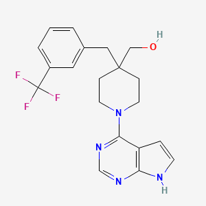 molecular formula C20H21F3N4O B5500949 {1-(7H-pyrrolo[2,3-d]pyrimidin-4-yl)-4-[3-(trifluoromethyl)benzyl]piperidin-4-yl}methanol 
