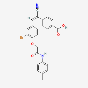 molecular formula C25H19BrN2O4 B5500970 4-[(E)-2-[3-bromo-4-[2-(4-methylanilino)-2-oxoethoxy]phenyl]-1-cyanoethenyl]benzoic acid 