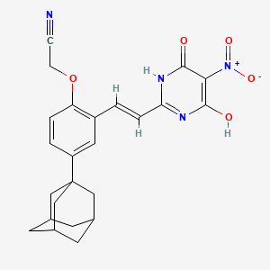 molecular formula C24H24N4O5 B5500984 {4-(1-adamantyl)-2-[2-(4-hydroxy-5-nitro-6-oxo-1,6-dihydro-2-pyrimidinyl)vinyl]phenoxy}acetonitrile 