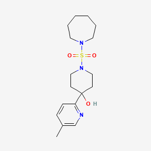 molecular formula C17H27N3O3S B5501008 1-(azepan-1-ylsulfonyl)-4-(5-methylpyridin-2-yl)piperidin-4-ol 
