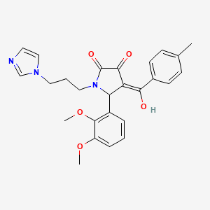 molecular formula C26H27N3O5 B5501027 5-(2,3-dimethoxyphenyl)-3-hydroxy-1-[3-(1H-imidazol-1-yl)propyl]-4-(4-methylbenzoyl)-2,5-dihydro-1H-pyrrol-2-one 