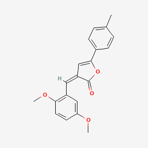 molecular formula C20H18O4 B5501069 (3Z)-3-[(2,5-Dimethoxyphenyl)methylidene]-5-(4-methylphenyl)-2,3-dihydrofuran-2-one 