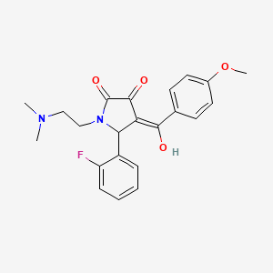 molecular formula C22H23FN2O4 B5501170 1-[2-(dimethylamino)ethyl]-5-(2-fluorophenyl)-3-hydroxy-4-(4-methoxybenzoyl)-2,5-dihydro-1H-pyrrol-2-one 