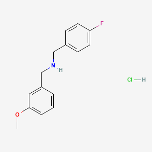 molecular formula C15H17ClFNO B5501209 1-(4-fluorophenyl)-N-[(3-methoxyphenyl)methyl]methanamine;hydrochloride 