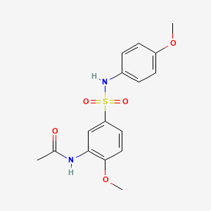 molecular formula C16H18N2O5S B5501228 N-{2-methoxy-5-[(4-methoxyphenyl)sulfamoyl]phenyl}acetamide 