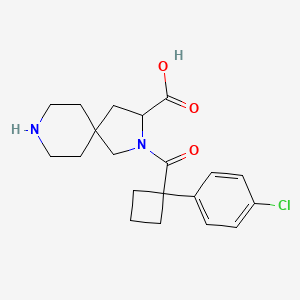 molecular formula C20H25ClN2O3 B5501284 2-{[1-(4-chlorophenyl)cyclobutyl]carbonyl}-2,8-diazaspiro[4.5]decane-3-carboxylic acid 