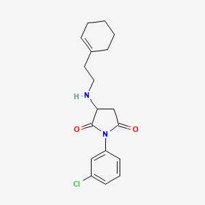 molecular formula C18H21ClN2O2 B5501285 1-(3-Chlorophenyl)-3-[2-(cyclohexen-1-yl)ethylamino]pyrrolidine-2,5-dione 