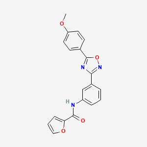 molecular formula C20H15N3O4 B5501322 N-[3-[5-(4-methoxyphenyl)-1,2,4-oxadiazol-3-yl]phenyl]furan-2-carboxamide 