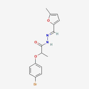 molecular formula C15H15BrN2O3 B5501349 2-(4-bromophenoxy)-N-[(E)-(5-methylfuran-2-yl)methylideneamino]propanamide 