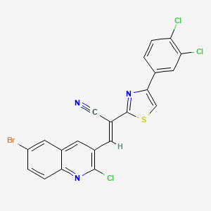 molecular formula C21H9BrCl3N3S B5501363 (E)-3-(6-bromo-2-chloroquinolin-3-yl)-2-[4-(3,4-dichlorophenyl)-1,3-thiazol-2-yl]prop-2-enenitrile 