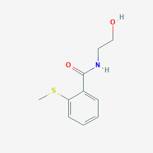 molecular formula C10H13NO2S B5501386 N-(2-hydroxyethyl)-2-(methylthio)benzamide 