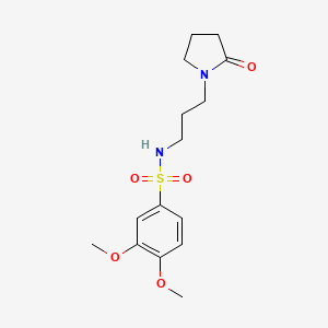 molecular formula C15H22N2O5S B5501443 3,4-DIMETHOXY-N~1~-[3-(2-OXO-1-PYRROLIDINYL)PROPYL]-1-BENZENESULFONAMIDE 