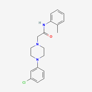 molecular formula C19H22ClN3O B5501447 2-[4-(3-chlorophenyl)piperazin-1-yl]-N-(2-methylphenyl)acetamide 