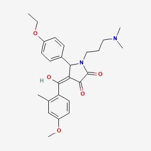 molecular formula C26H32N2O5 B5501463 1-[3-(dimethylamino)propyl]-5-(4-ethoxyphenyl)-3-hydroxy-4-(4-methoxy-2-methylbenzoyl)-1,5-dihydro-2H-pyrrol-2-one 