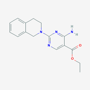 molecular formula C16H18N4O2 B5501483 ethyl 4-amino-2-(3,4-dihydroisoquinolin-2(1H)-yl)pyrimidine-5-carboxylate 