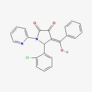molecular formula C22H15ClN2O3 B5501522 4-benzoyl-5-(2-chlorophenyl)-3-hydroxy-1-(pyridin-2-yl)-2,5-dihydro-1H-pyrrol-2-one 