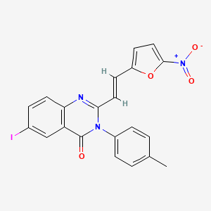 molecular formula C21H14IN3O4 B5501530 6-iodo-3-(4-methylphenyl)-2-[2-(5-nitro-2-furyl)vinyl]-4(3H)-quinazolinone 