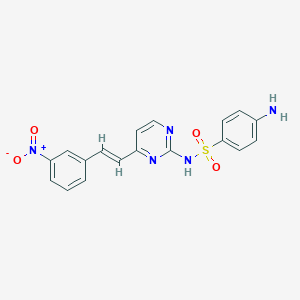molecular formula C18H15N5O4S B5501575 4-amino-N-[4-[(E)-2-(3-nitrophenyl)ethenyl]pyrimidin-2-yl]benzenesulfonamide 