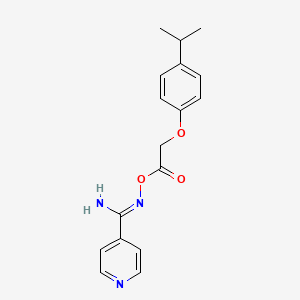 molecular formula C17H19N3O3 B5501687 [(Z)-[amino(pyridin-4-yl)methylidene]amino] 2-(4-propan-2-ylphenoxy)acetate 