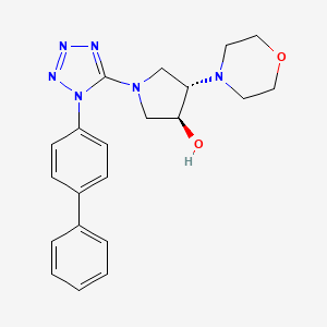 molecular formula C21H24N6O2 B5501690 (3S,4S)-4-morpholin-4-yl-1-[1-(4-phenylphenyl)tetrazol-5-yl]pyrrolidin-3-ol 