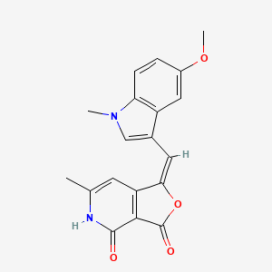 molecular formula C19H16N2O4 B5501771 1-[(E)-1-(5-METHOXY-1-METHYL-1H-INDOL-3-YL)METHYLIDENE]-6-METHYLFURO[3,4-C]PYRIDINE-3,4(1H,5H)-DIONE 