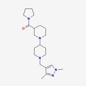 molecular formula C21H35N5O B5501793 1'-[(1,3-dimethyl-1H-pyrazol-4-yl)methyl]-3-(pyrrolidin-1-ylcarbonyl)-1,4'-bipiperidine 
