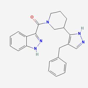 molecular formula C23H23N5O B5501805 [3-(4-benzyl-1H-pyrazol-5-yl)piperidin-1-yl]-(1H-indazol-3-yl)methanone 