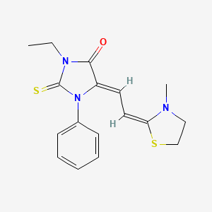 molecular formula C17H19N3OS2 B5501855 (5Z)-3-ethyl-5-[(2E)-2-(3-methyl-1,3-thiazolidin-2-ylidene)ethylidene]-1-phenyl-2-sulfanylideneimidazolidin-4-one 