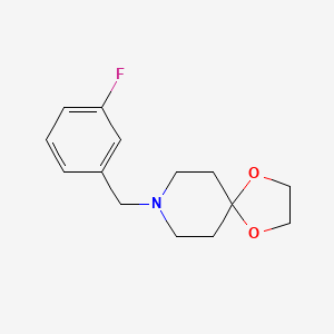 molecular formula C14H18FNO2 B5501891 8-[(3-Fluorophenyl)methyl]-1,4-dioxa-8-azaspiro[4.5]decane CAS No. 155868-52-3