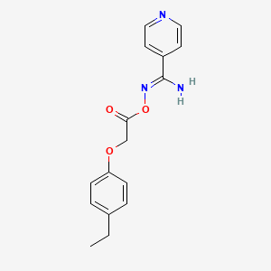 molecular formula C16H17N3O3 B5501962 (Z)-[AMINO(PYRIDIN-4-YL)METHYLIDENE]AMINO 2-(4-ETHYLPHENOXY)ACETATE 