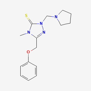 molecular formula C15H20N4OS B5501978 4-methyl-5-(phenoxymethyl)-2-(pyrrolidin-1-ylmethyl)-2,4-dihydro-3H-1,2,4-triazole-3-thione 